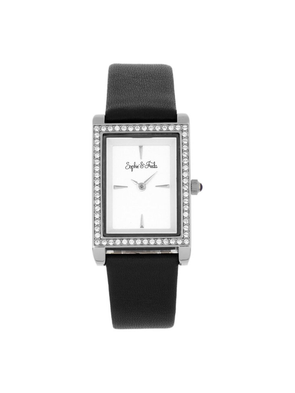 NWT Sophie And Freda Wilmington Quartz Crystal Silver Dial Ladies Watch